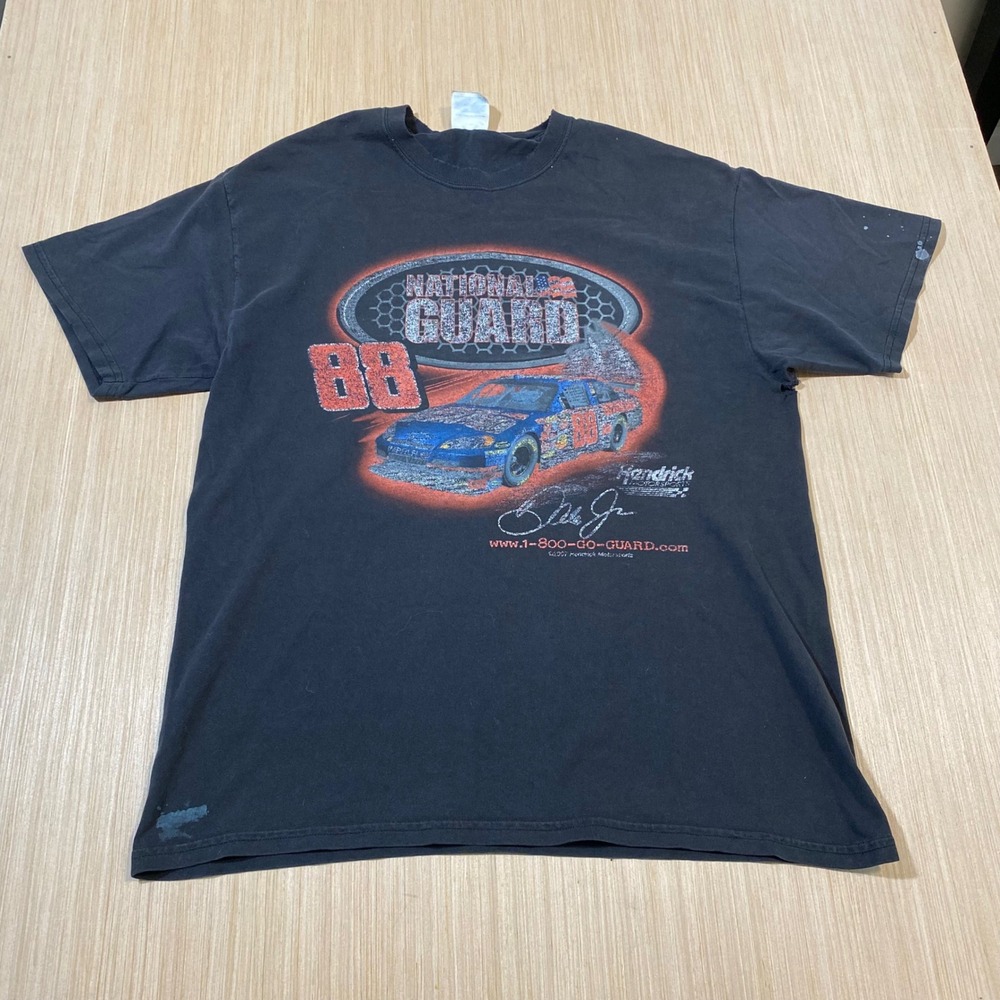Hanes Dale Earnhardt Jr 88 National Guard Racing T-Shirt Mens Large Black 2007